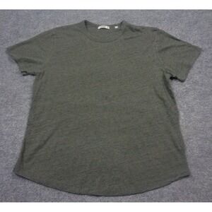 Buck Mason Shirt Mens M Green Slub Cotton Curved Hem Crewneck Tee